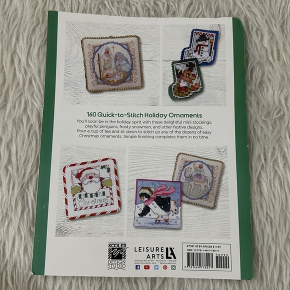 Christmas holiday Mini cross stitch ornaments beginner level kookier design book - Picture 2 of 4